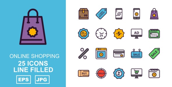 Набор иконок на тему shopping