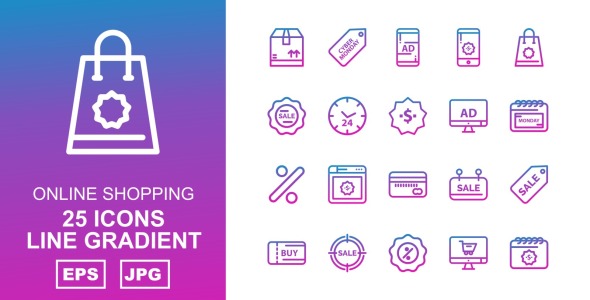 Набор иконок на тему shopping