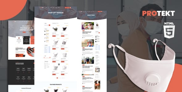 Protekt Medical Face Mask Store HTML5 Website Template