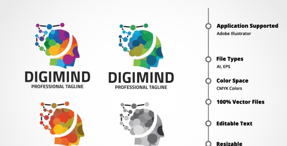 Шаблон логотипа на тему графика