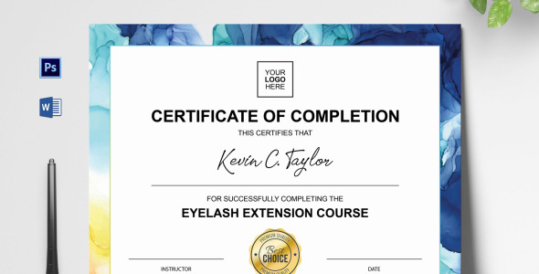 Шаблон сертификата на тему графика