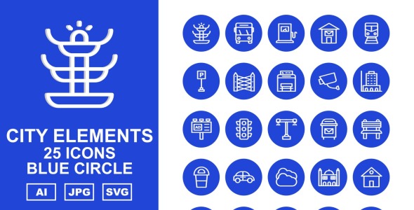 Набор иконок на тему city