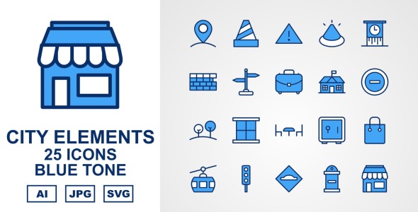 Набор иконок на тему city