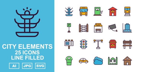 Набор иконок на тему city