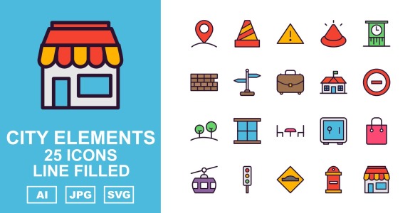 Набор иконок на тему city