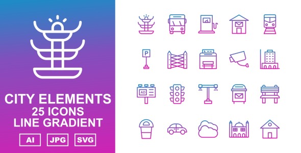 Набор иконок на тему city