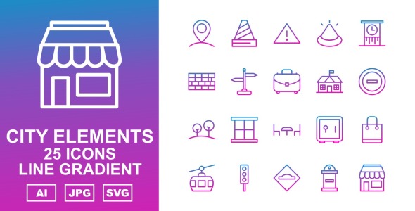 Набор иконок на тему city