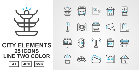 Набор иконок на тему city