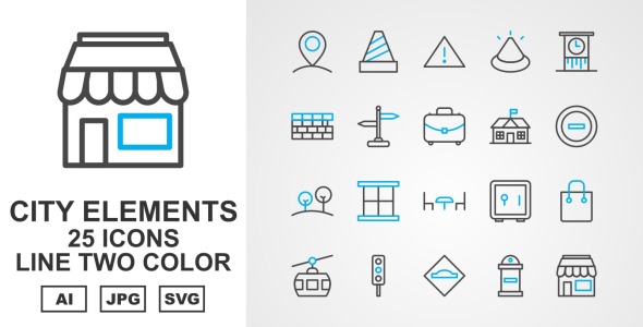 Набор иконок на тему city
