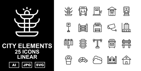 Набор иконок на тему city