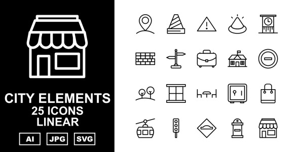 Набор иконок на тему city