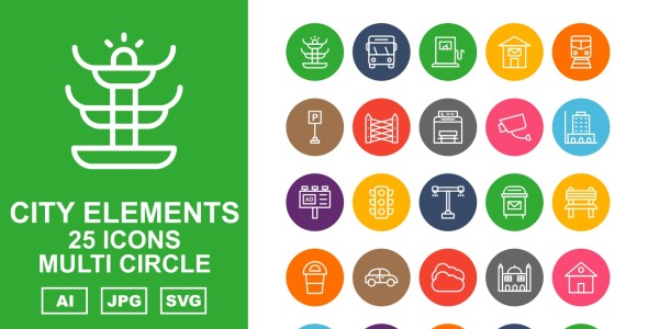 Набор иконок на тему city