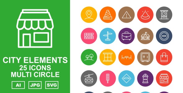 Набор иконок на тему city