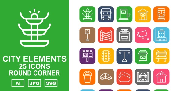 Набор иконок на тему city