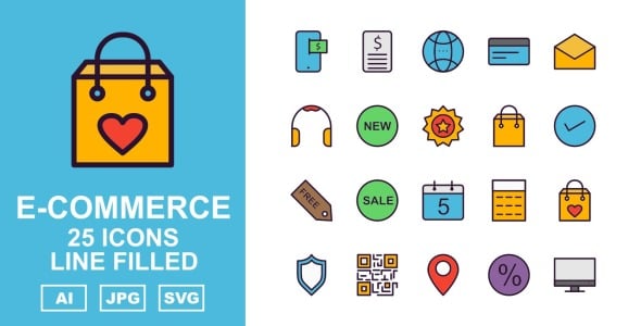 Набор иконок на тему shopping