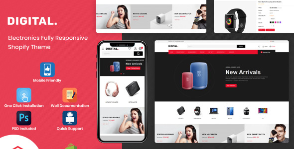 многоцелевая электроника shopify тема