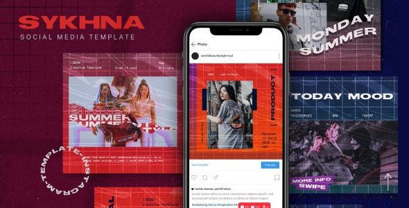 Шаблон для соцсетей на тему графика