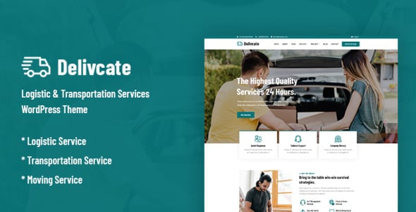 Delivcate – Logistic &amp; Transportation Service WordPress Theme
