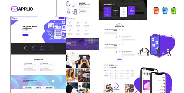 Applio Creative Responsive Mobile App Website Website Template