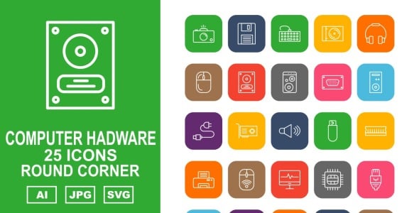 Набор иконок на тему computer