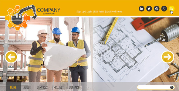 PSD шаблон на тему гражданское строительство