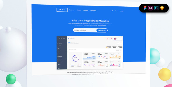 PSD шаблон на тему графика