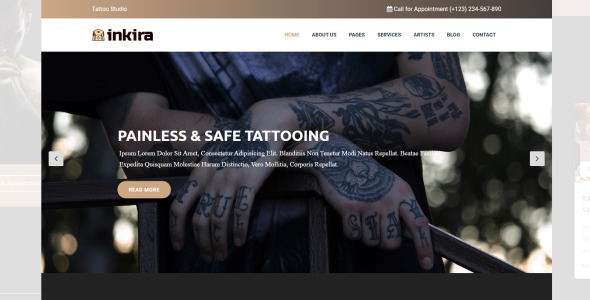 Tattoo Studio Website Template