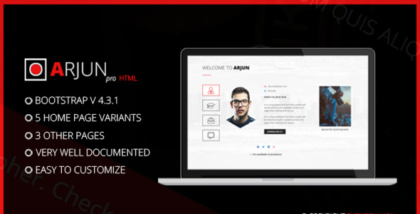 Arjun Single Page HTML Template