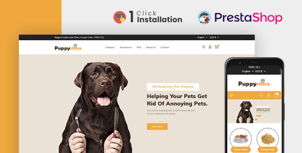 Puppy Pet Store PrestaShop Theme