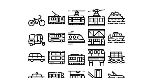 Набор иконок на тему transport
