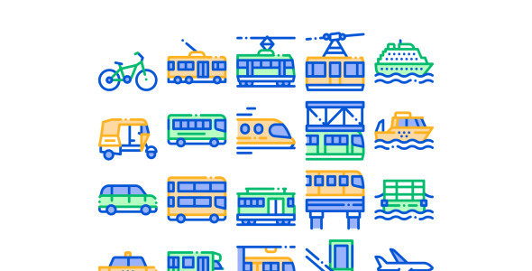 Набор иконок на тему transport