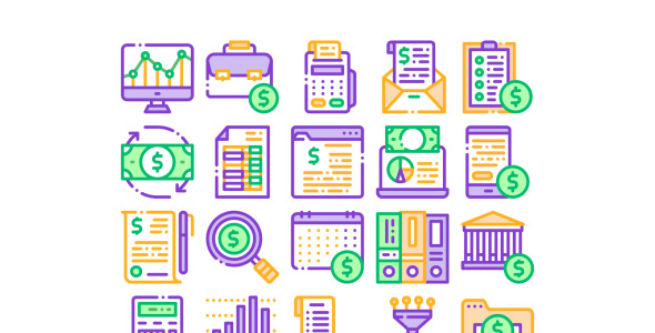 Набор иконок на тему финансы