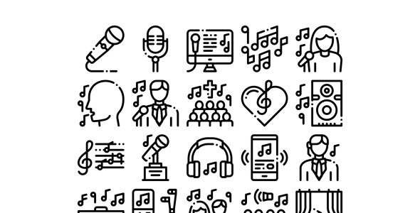 Набор иконок на тему music