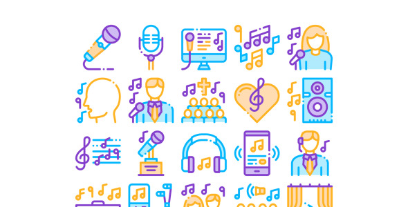 Набор иконок на тему music