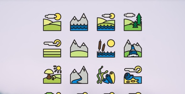 Набор иконок на тему nature