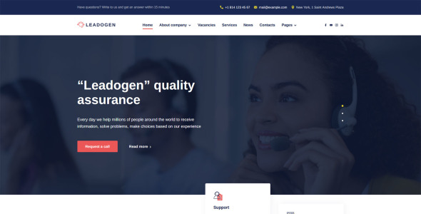Marketing, SEO and Call Center Lead Generation WordPress Theme