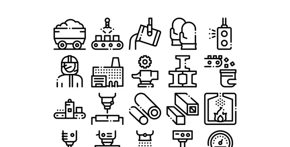 Набор иконок на тему industrial