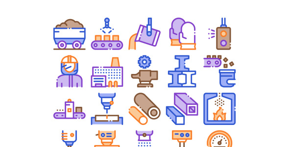 Набор иконок на тему industrial