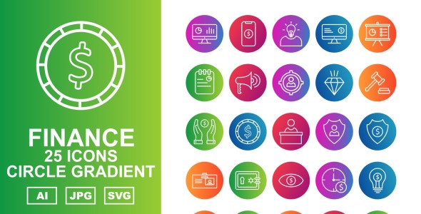 Набор иконок на тему финансы