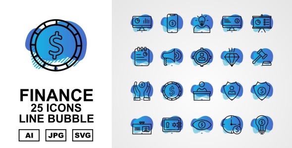 Набор иконок на тему финансы