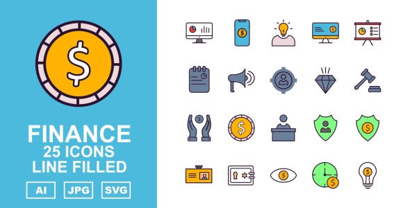Набор иконок на тему финансы
