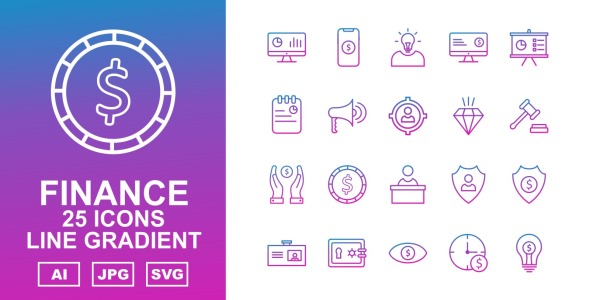 Набор иконок на тему финансы