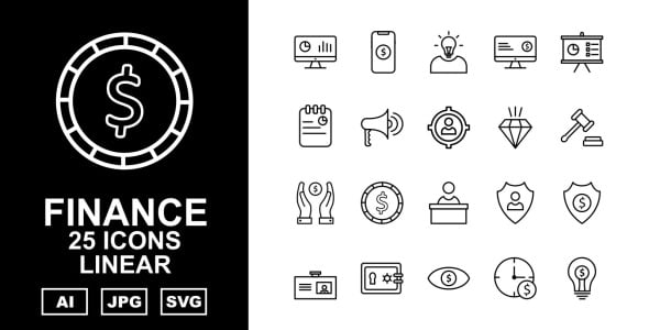 Набор иконок на тему финансы