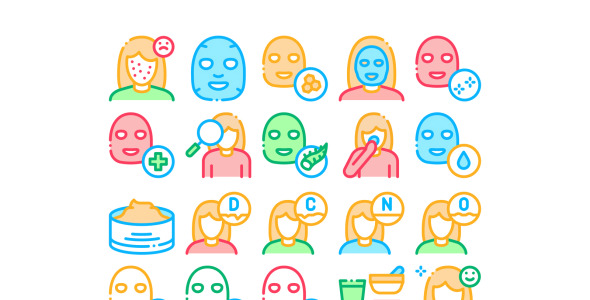 Набор иконок на тему beauty