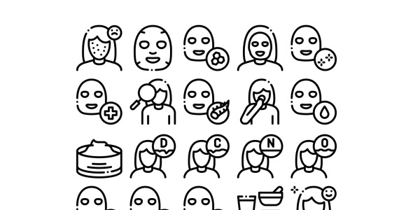 Набор иконок на тему beauty