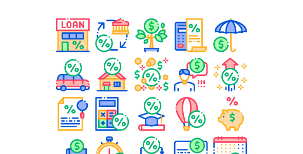 Набор иконок на тему финансы