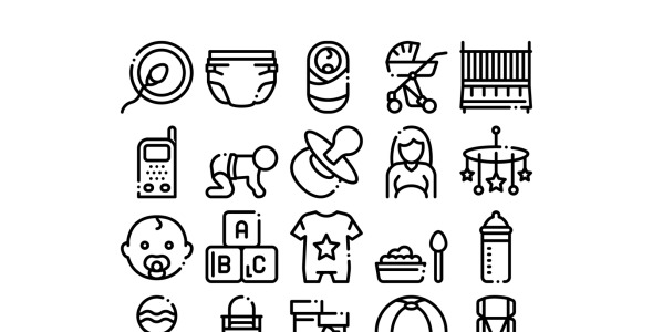 Набор иконок на тему baby