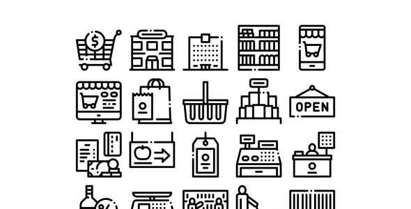 Набор иконок на тему shopping