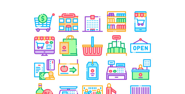 Набор иконок на тему shopping