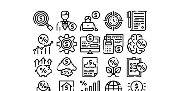 Набор иконок на тему финансы